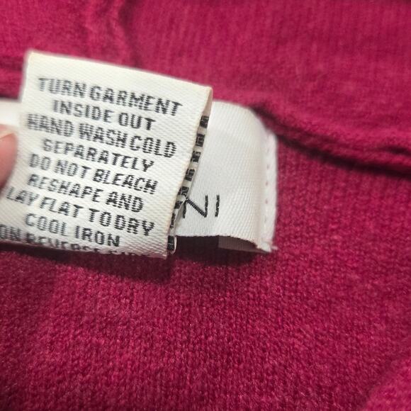 Magaschoni Hooded Sweater Ribbed Trims Drawstring Hood Size Small - Picture 7 of 7